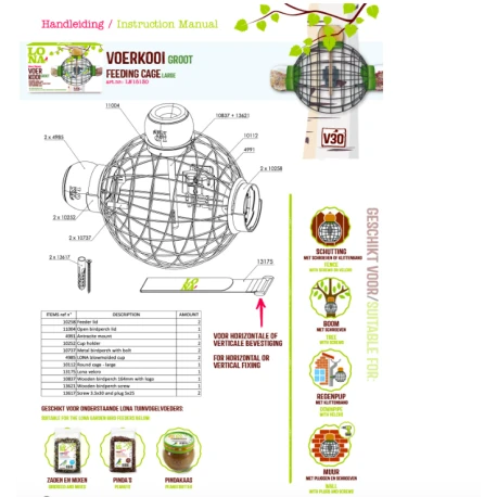 Mangeoire Lona "Voerkooi V30" - Vert - 42x27cm – Image 2