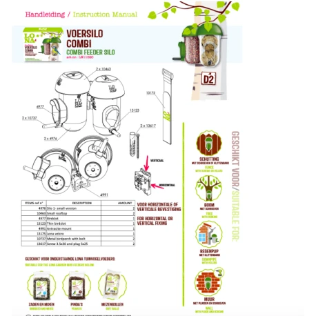 Mangeoire Lona "Voersilo D2 Combi" - Vert – Image 2